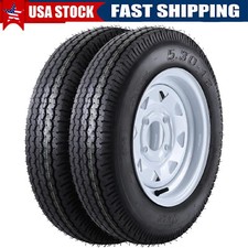 2 Set 5.30-12 5.30x12 530-12 5.30-12 Trailer Tires With 12 Rims 4 Lug On 4 6pr