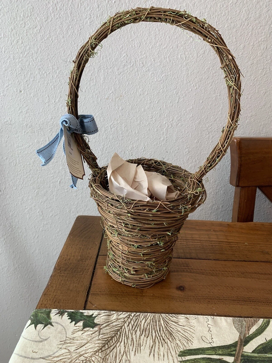 Pottery Barn Natural Woven Decorative Easter Basket New with Tags