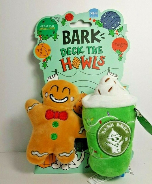 Bark Deck The Howls Gingerbrew Gingerbread Man Coffee Dog Toy Xss 20lb 2pc for sale online eBay