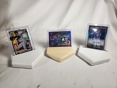 CARD BUDDY HANDCRAFTED WOOD HOME PLATE BASEBALL TRADING SPORTS CARD STAND