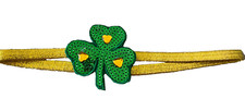 St. Patrick  s Shamrock Headband Green  Gold Adult Sequin Heart Rhinestone New