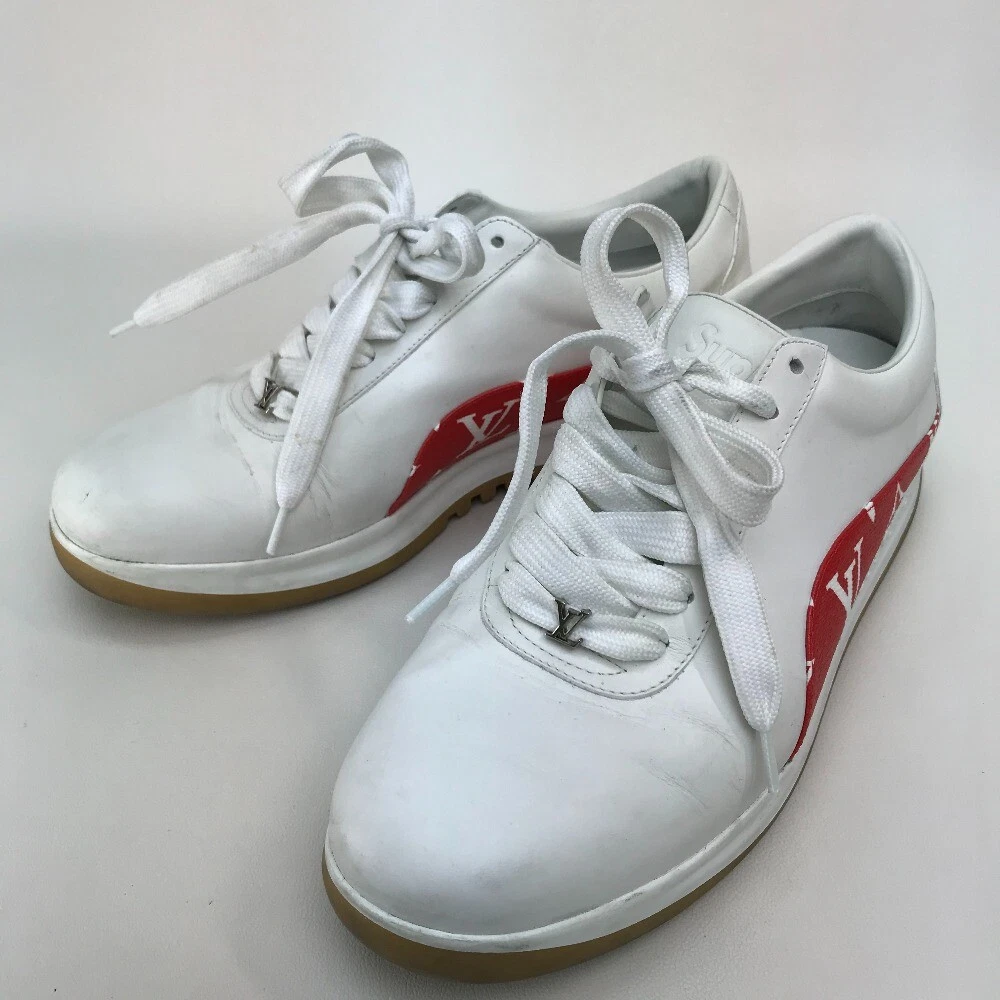 LOUIS VUITTON 1A3EQ5 monogramme Runaway Supreme baskets cuir 6 2/1 blanc/rouge
