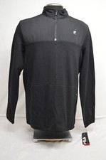 NEW Men's FILA SPORT 2.0 FLEECE KNIT 1/4 Zip Pullover Black LARGE