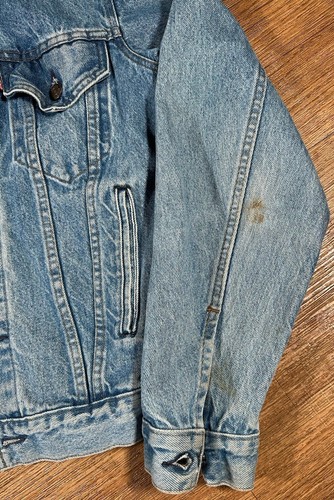 Vintage 80's Levis Faded Blue Denim Button Up Jean Jacket Men's Large USA Made - Picture 4 of 8