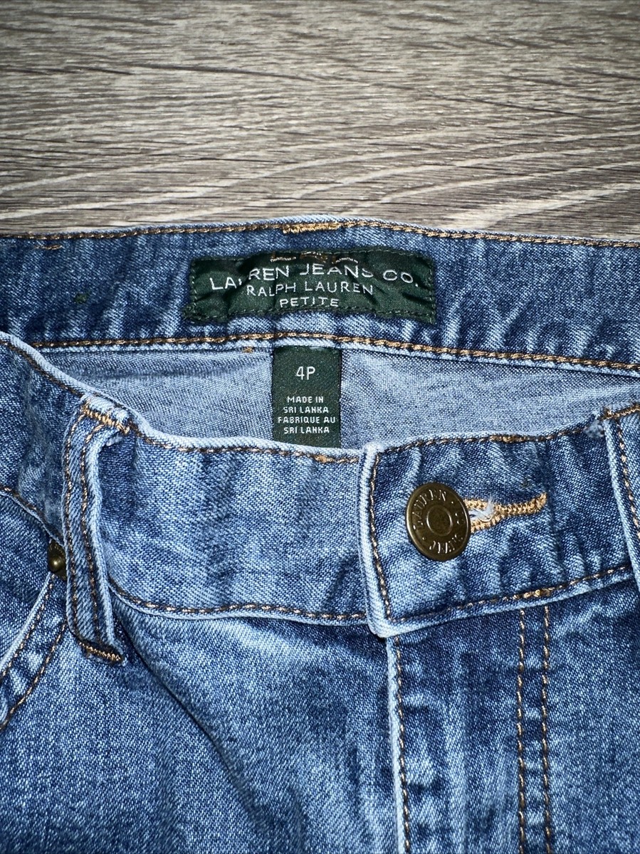 Lauren Ralph Lauren Jeans Women’s Petite Medium Wash Straight Fit Blue Denim