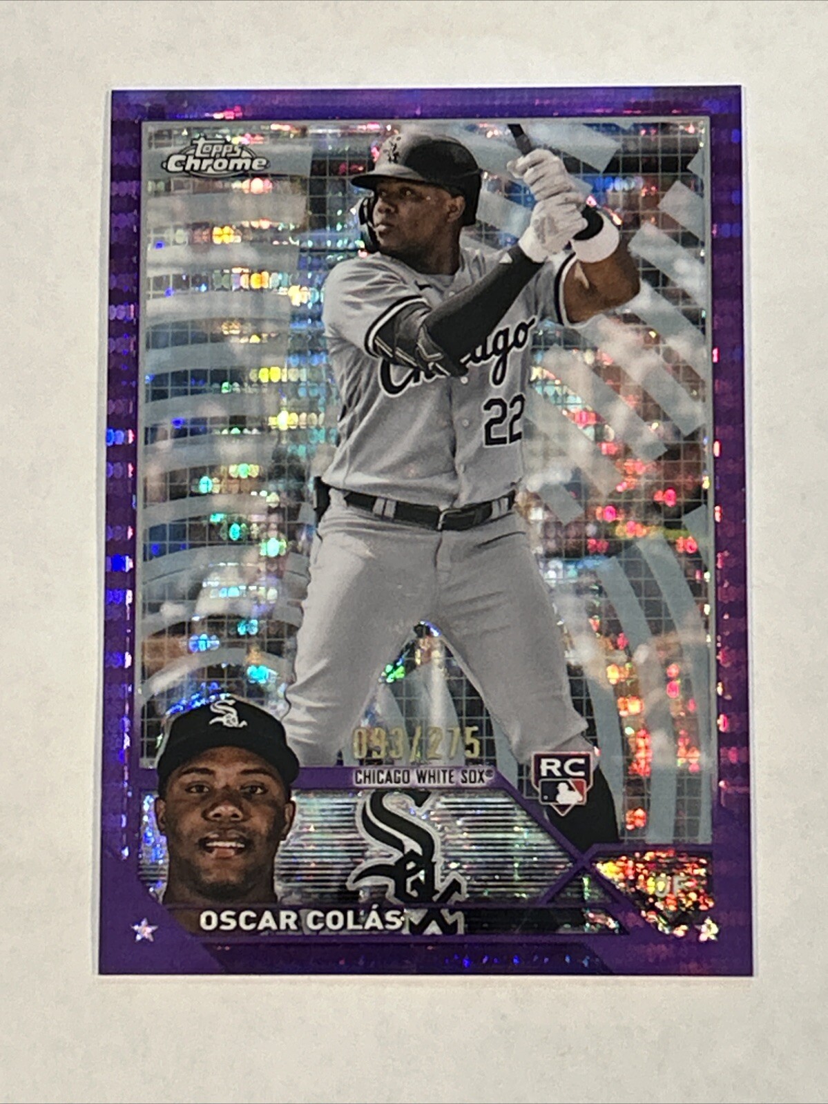 2023 Topps Chrome Purple Sonar #145 Oscar Colas /275 Chicago White Sox RC