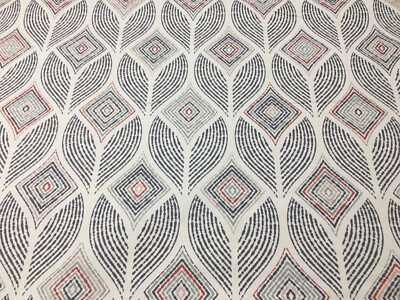 Artemis Deco Leinen blau/weiß 135 cm breit Gardinen-/Polsterstoff 