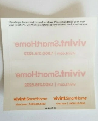 Vivint Security Window Stickers (4 pieces)