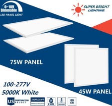 2x2 45W/2x4Ft 75W LED Panel Light Drop Ceiling Dimmable Recessed Troffer Fixture