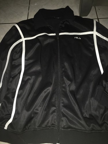 Fila Track Jacket mens sz Large black used - Picture 2 of 12