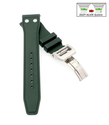 Premium Kautschuk Uhrenarmband Modell Airport-FSS grün 22 mm, kompatibel IWC