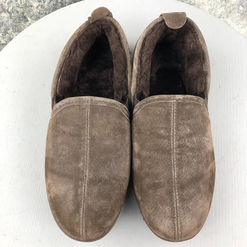 Calzado Lamo Para Hombre Talla 8 Romeo Marrón Gamuza Piel Sintética Forrado Zapatillas Sin Cordones Foto 3 de 4