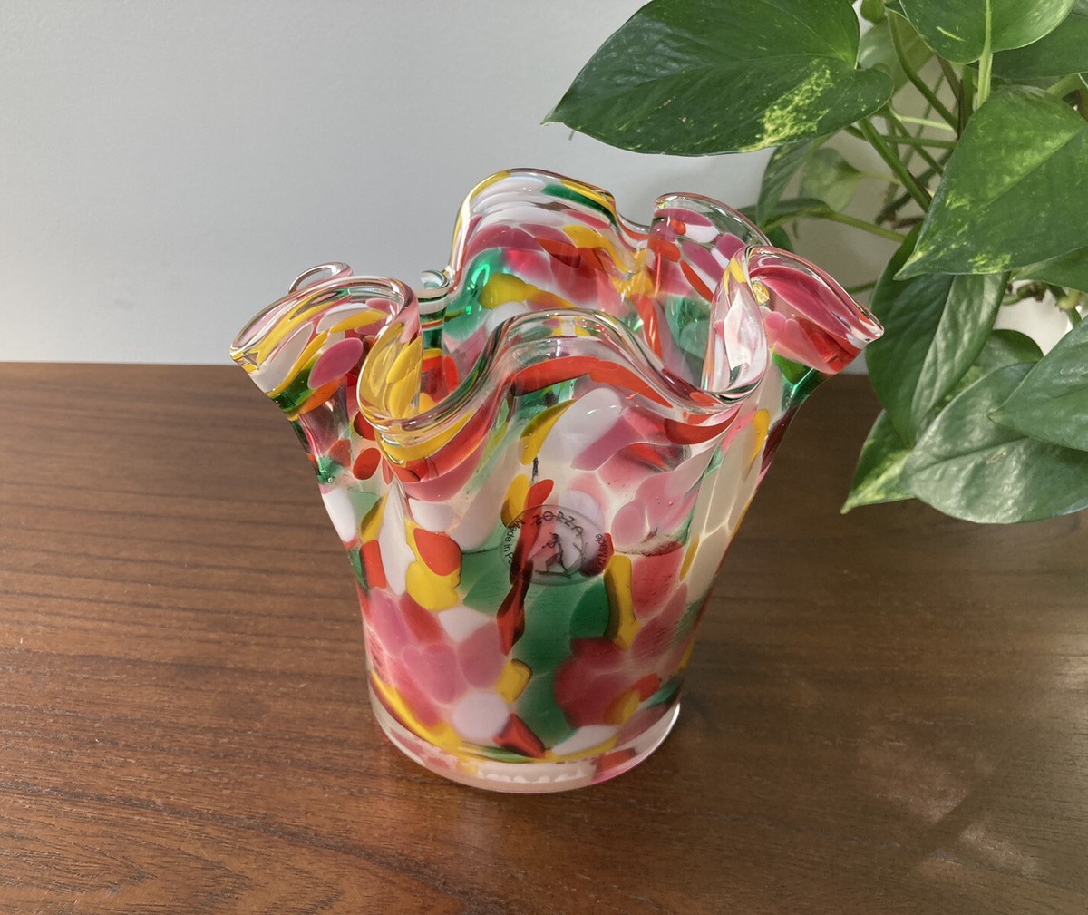 BEAUTIFUL ZORZA POLAND HAND BLOWN ART GLASS MULTI-COLOR