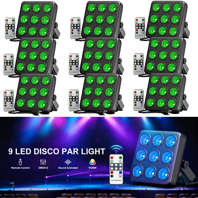 U`King 9x20W RGBW LED Par Lights w/Remote Stage Effect Disco DJ Light DMX Party