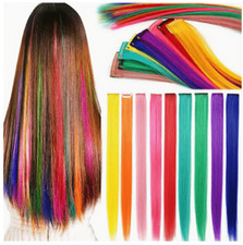 Bunte Haarverlängerung Farbige Extensions Haarteile Regenbogen Clip In Highlight