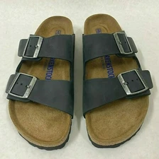 Birkenstock New w/ Box Arizona Black Oiled Leather Soft Footbed N - Select Size