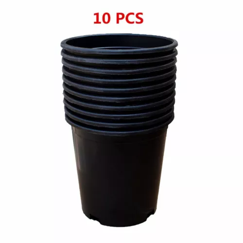 10pcs 320mm Round Black Plastic Nursery Pots Garden / Plant Squat Pot AU - Picture 8 of 8