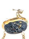 RARE SELRO Black Glass Enameled Oriental Man Happy Face Necklace, Cuff, Earrings — photo 4