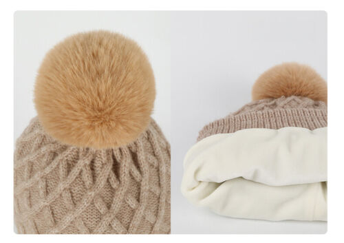 Soft Warm Fuzzy Cozy Unisex Winter Beanie Pom Pom Hat, Scarf and Gloves Set - Picture 6 of 15