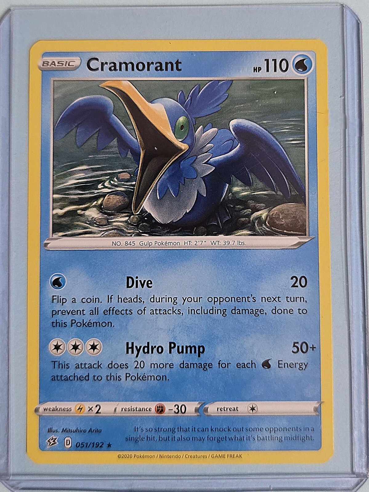 2020 Cramorant 51/192 - Rare - Rebel Clash - NM Pokémon Card TCG