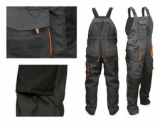 NEW Mens Work Trousers Bib and Brace Overalls KneePad Dungarees Multi Pocket UK