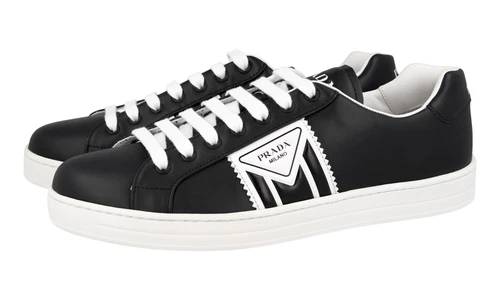 PRADA DISTRICT AVENUE SNEAKERS SHOES 4E3544 BLACK LEATHER NEW US 9 EU 42 42,5
