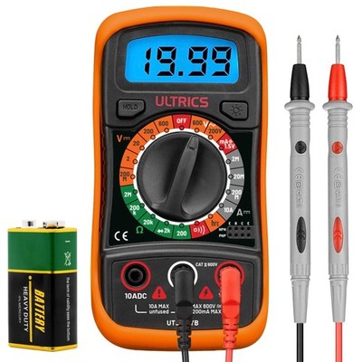 Digital Multimeter Tester, 2000 Counts Volt Meter with Backlit LCD