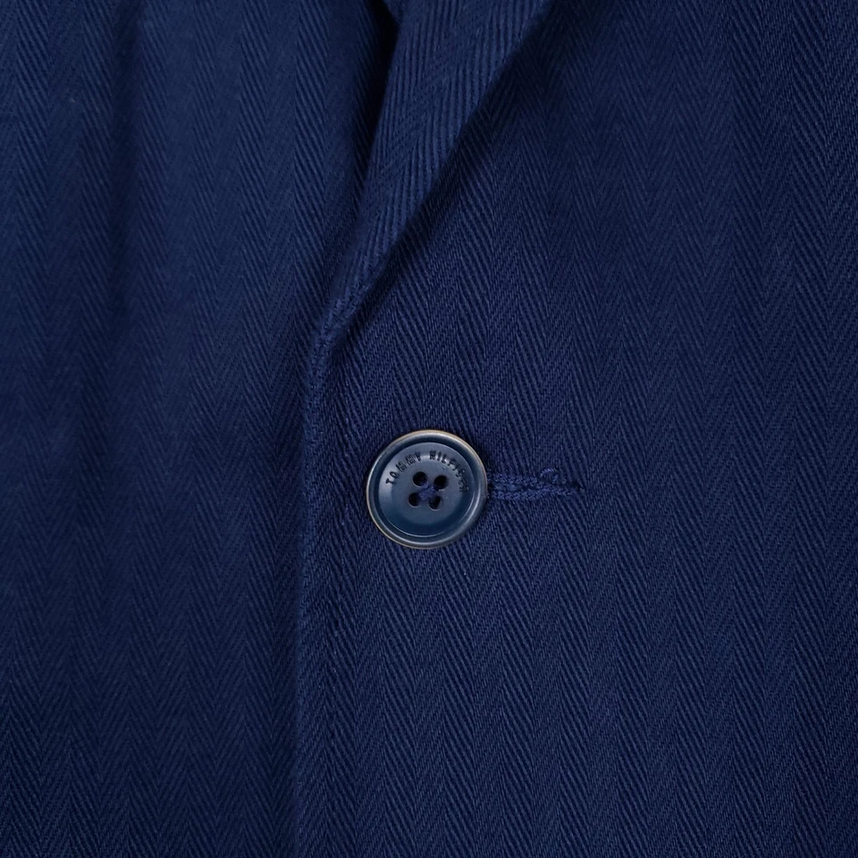 Chaqueta Blazer Tommy Hilfiger Azul Marino Para Hombre Talla Grande Calce Clásico Estilo Preppy Foto 4 de 4