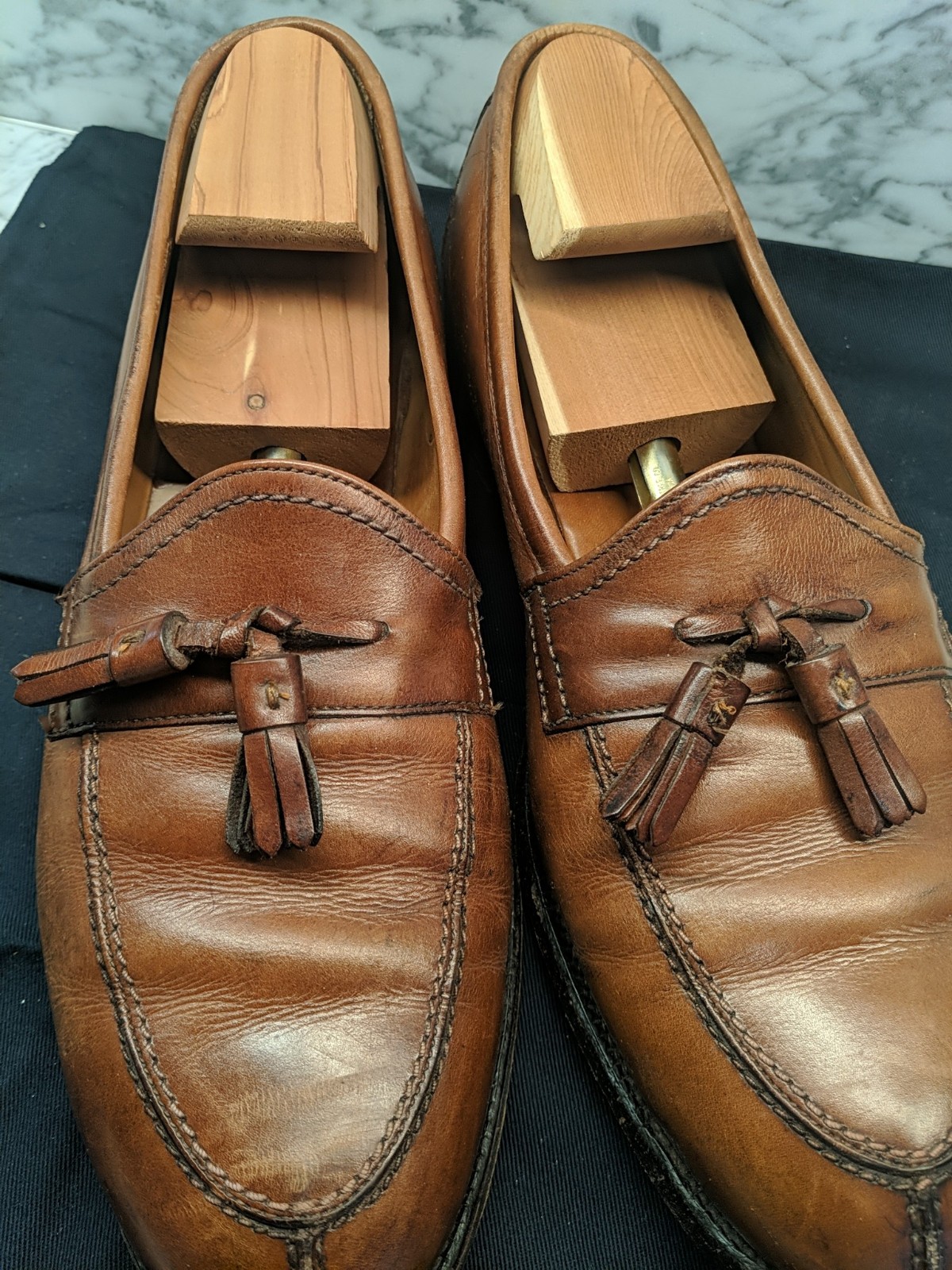 Alden 604 Cognac Calfskin Tassel Loafer