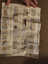 Shell's Mr President Game 1968-1969. 20 Tokens and Vintage Sheet