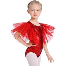 Gymnastics Leotards for Girls Spandex Bodysuit Glitter Shiny Metallic Ballet ...