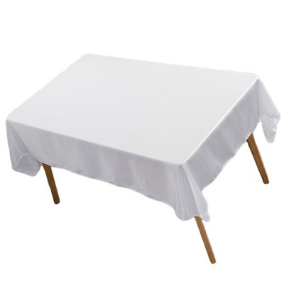 Tablecloth Rectangle White Table Cover Cloth Polyester 145x305cm For Dining SET