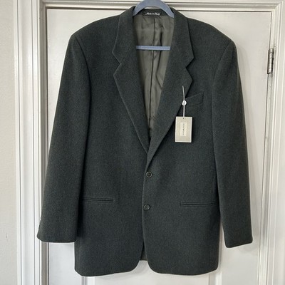NOS Vintage EMPORIO ARMANI Green Wool Blazer 40L (IT 50L) Old Money Sport Coat