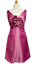 NWT AMSALE PARTY BRIDESMAID GOWN DRESS Sz 6 Pink Rose Detail V-neck