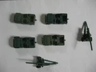 4 MARX JEEPS AND 2 TOWED CANNONS--BATTLEGROUND--$9.45 SHIPPING