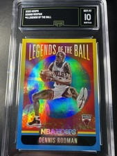2020-21 Hoops Dennis Rodman Legends Of The Ball Holo Insert Card #11 GMA 10 Gem