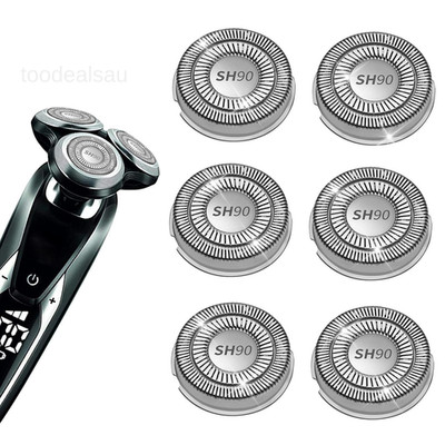 SH90 Replacement Heads Compatible with Philips 1 Count (Pack of 6), Silver-90