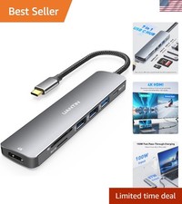 USB C Hub 7 in 1 Multiport Adapter with 4K HDMI Dongle, 100W PD, SD/TF Card R...