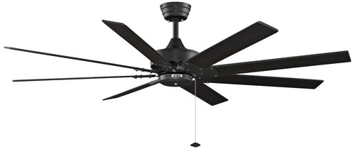 63" Fanimation Levon Black Eight Blade Indoor Pull Chain Ceiling Fan - Picture 2 of 3