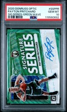 2020 PANINI DONRUSS OPTIC SIG SER GREEN WAVE #SSPPR PAYTON PRITCHARD PSA 10 AUTO