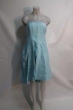 NWT Womens Halston Heritage Foam Turq Fit n Flare Strapless Dress 14