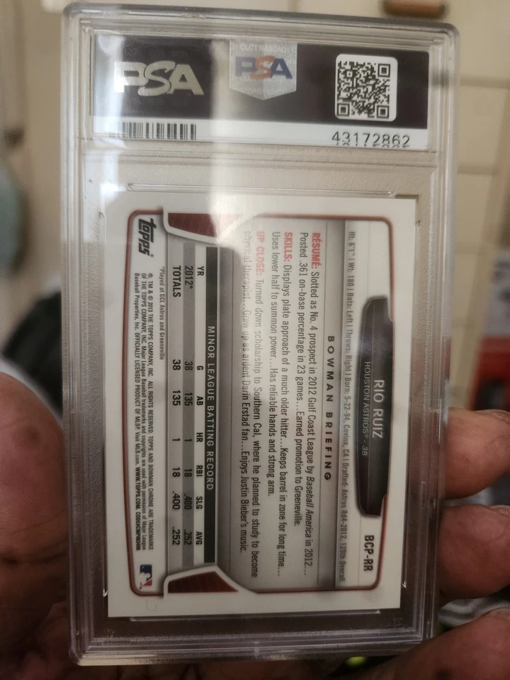 2013 Bowman Chrome Rio Ruiz Auto PSA 10 Foto 2 de 2