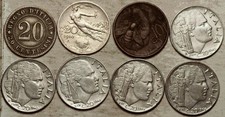 1894 - 1910 - 1934 -  1940 - 1941 - 1943 ITALY EIGHT COINS 10-20 CENTESIMI