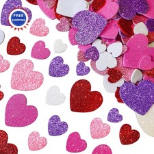 Valentine Foam Heart Stickers 180 Pcs Self-Adhesive Shaped Glitter Craft Party