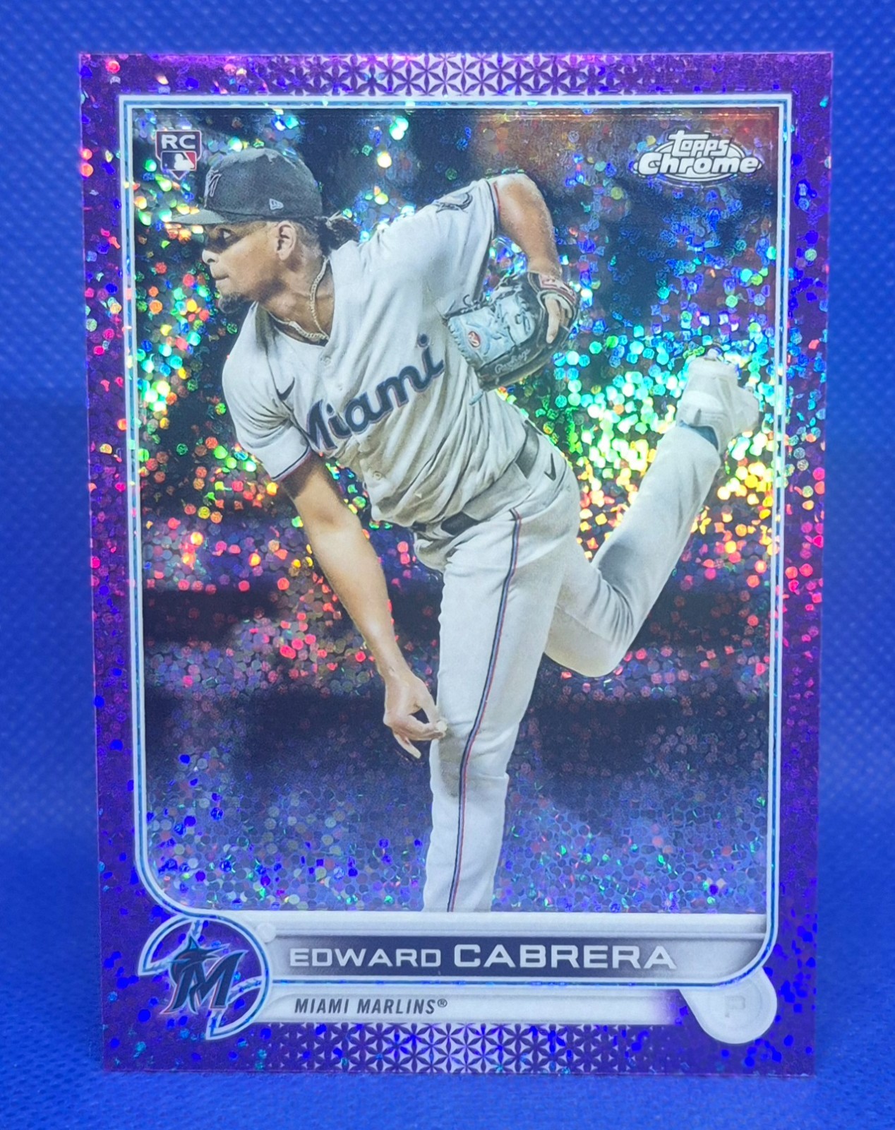 2022 Topps Chrome Edward  Cabrera RC #64 - Rookie Purple Speckle Refractor /299