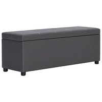 Sitzbank Mit Staufach 116 Cm Kunstleder Grau Wohnzimmer Flur