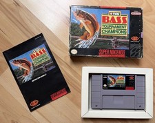 Super Nintendo Game TNN Bass Tournament of Champions With Box Protector Fishing