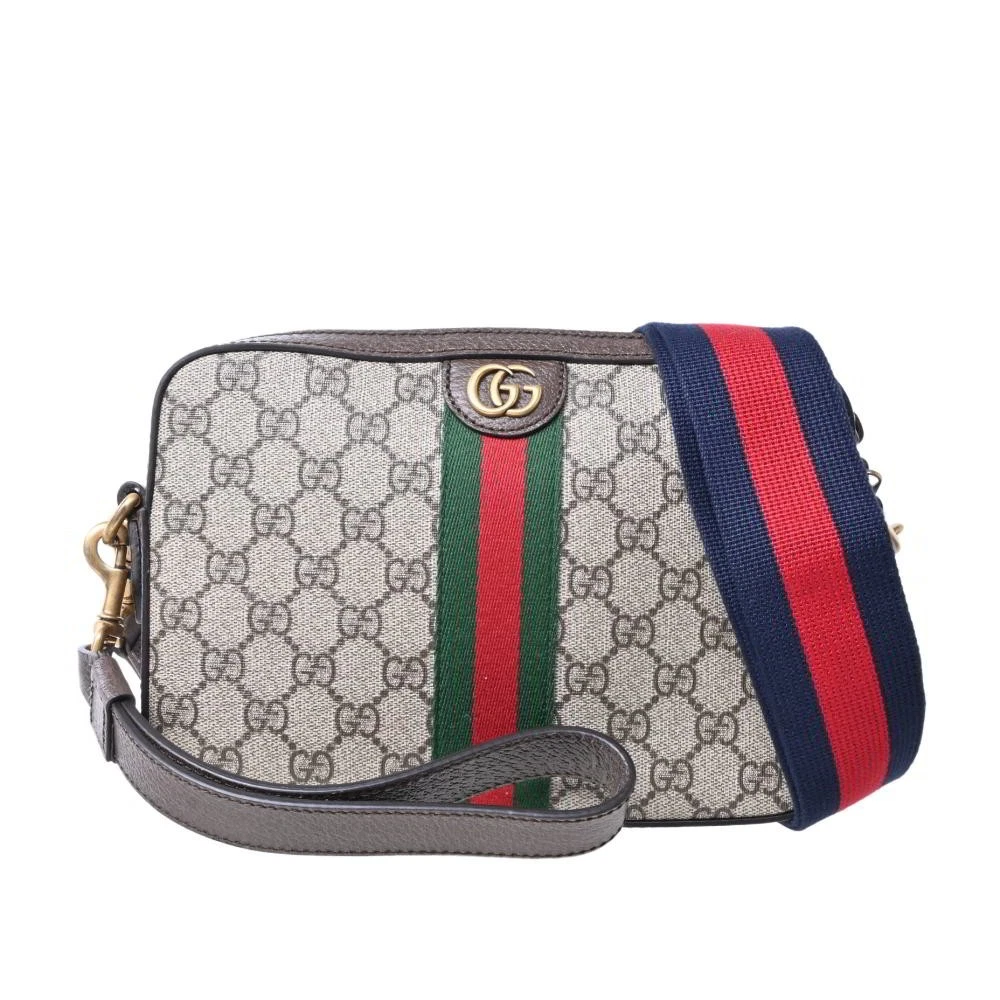 Petit sac bandoulière Gucci 669439 GG Supreme Ophidia cuir marron occasion