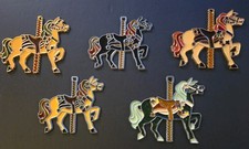 5 Vintage Carousel Horses Merry Go Round Window Hanging Sun Catcher Decor 