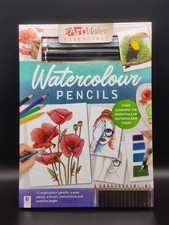 Rrp 15 £ crayons aquarelle coffret cadeau art maker essentiels livre kit instructions 